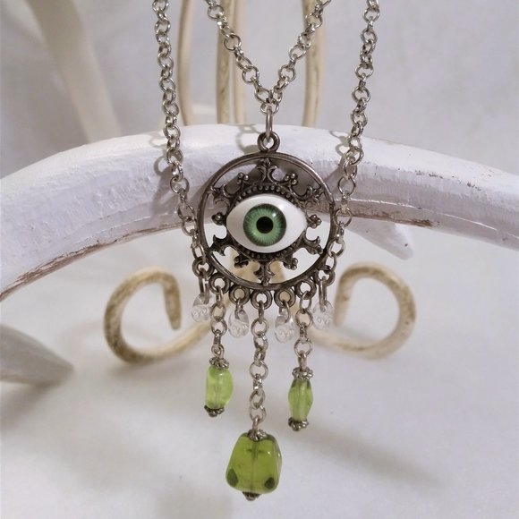 HANDMADE Green Fairy necklace - Picture 3 of 6